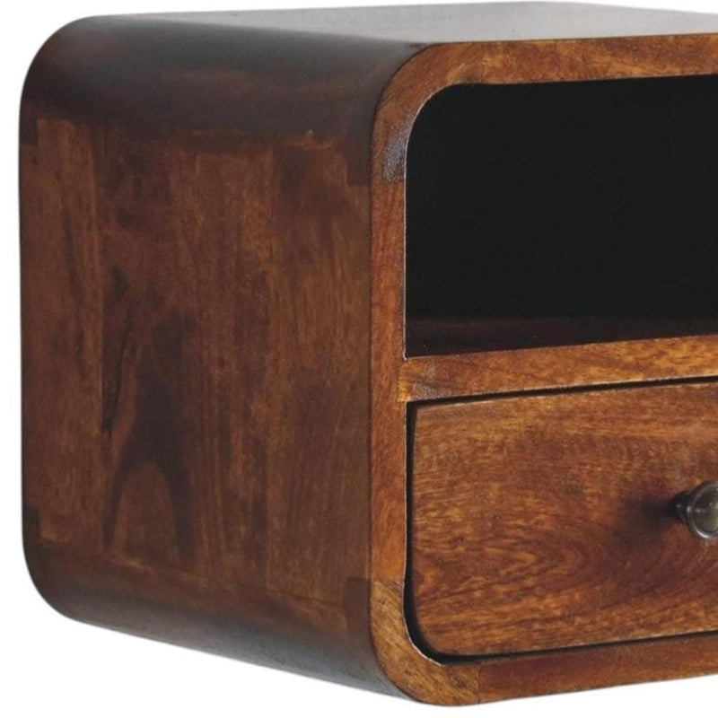One Drawer Floating Nightstand - Chestnut