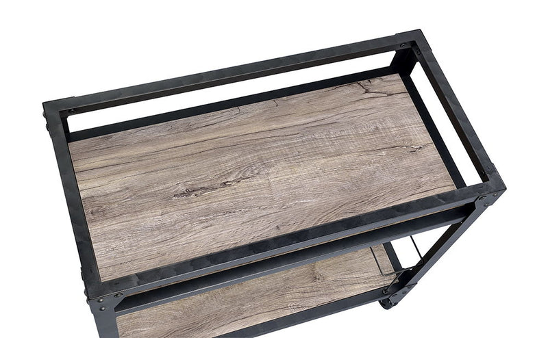 32" Rolling Table With Storage - Black / Natural