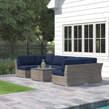 Load image into Gallery viewer, Wicker Sectional Sofa With Cushions And Table
