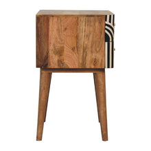 Load image into Gallery viewer, 23" Solid Wood Geometric Bone Inlay Two Drawer Nightstand - Black
