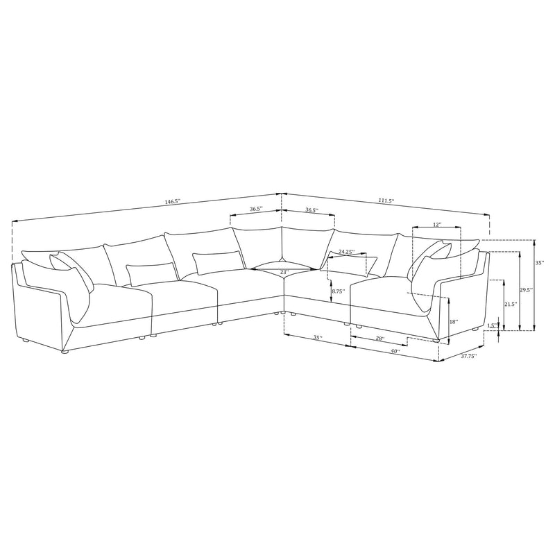 Tomasina - Modular Sectional Sofa With Cushions