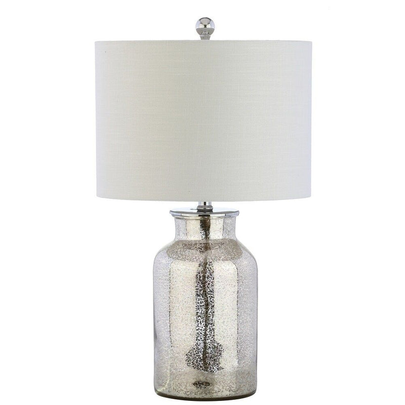 25" Novelty Table Lamp With Drum Shade - Silver