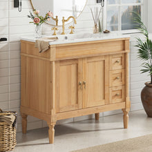 Load image into Gallery viewer, Modern Bathroom Vanity With Ceramic Sink, Soft Close Doors, Adjustable Shelves

