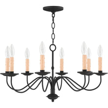 Load image into Gallery viewer, 14" Eight Light Dimmable Chandelier With Shades - Black
