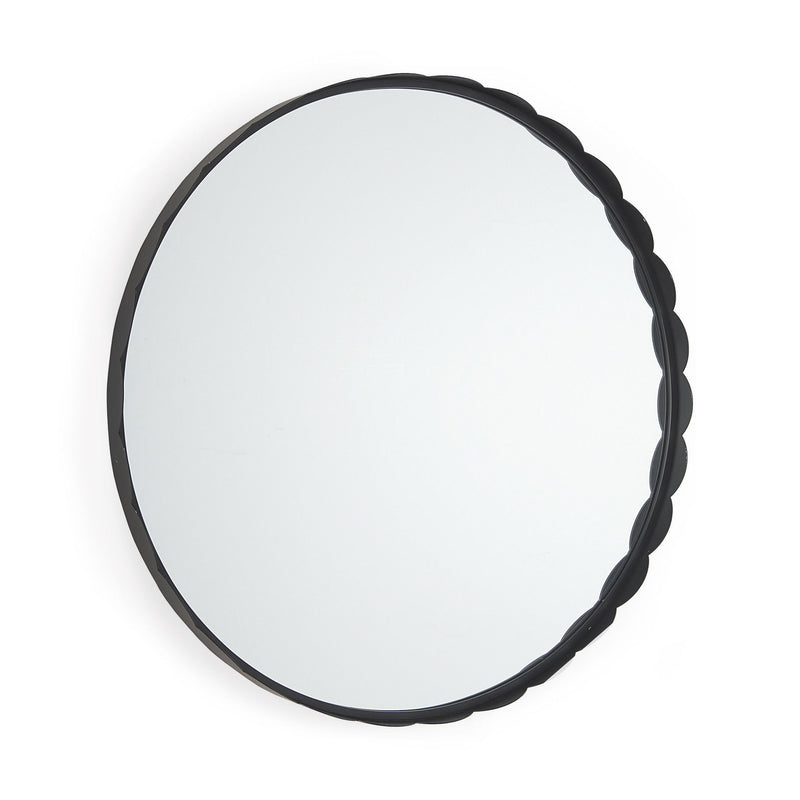 30" Metal Scalloped Framed Accent Mirror - Black