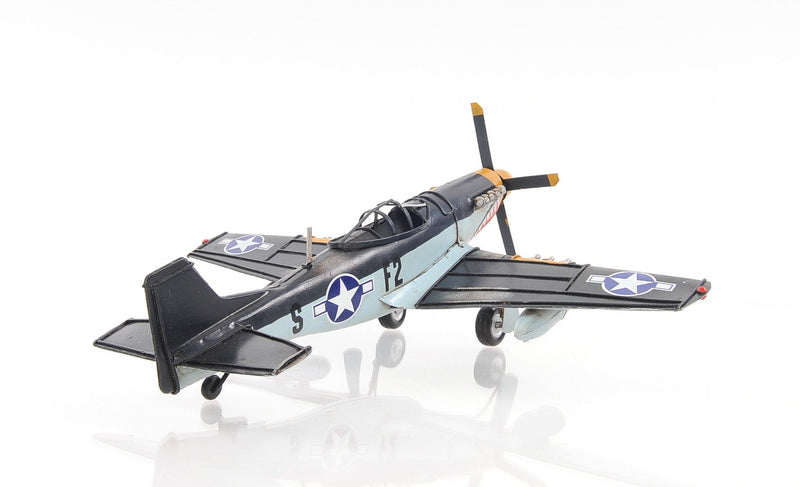Mustang Hand Painted Decorative Airplane - Gray