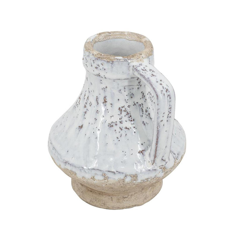 Round Jug Vase - Sand / White