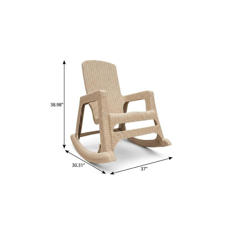Heavy Duty Plastic Swivel Rocking Chair - Taupe