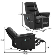 Load image into Gallery viewer, Manual Recliner Chair With 8 Point Massage And Swivel Function
