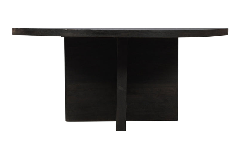 Solid Wood Pedestal Base Round Top Dining Table - Gray