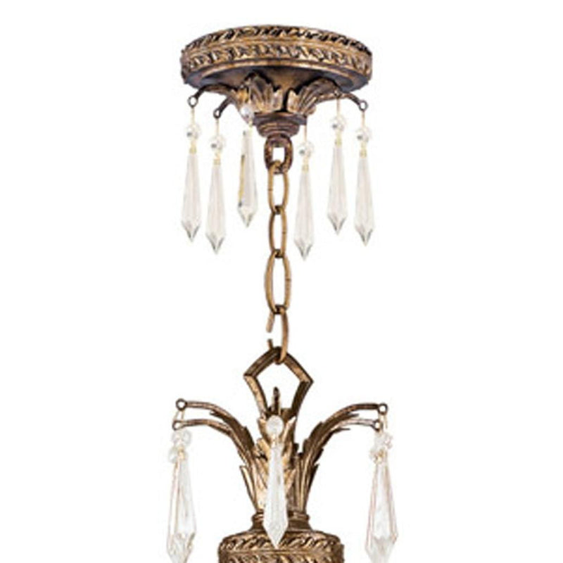 48" Four Light Metal Dimmable Chandelier With Shades - Gold / Clear