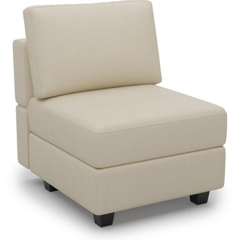 Faux Leather Lounge Chair With Storage - Beige