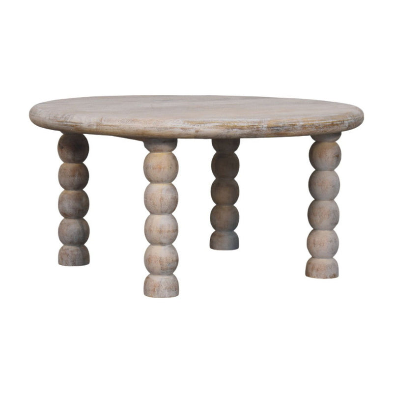 Solid Wood Round Coffee Table - Brown