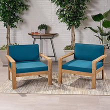 Load image into Gallery viewer, Antoine - Outdoor Acacia Wood Club Chairs With Cushions, (Set of 2)
