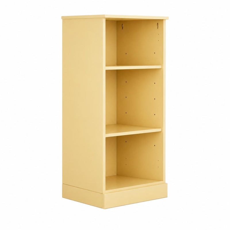 Solid Wood Adjustable Three Tier Library Bookcase - Yellow