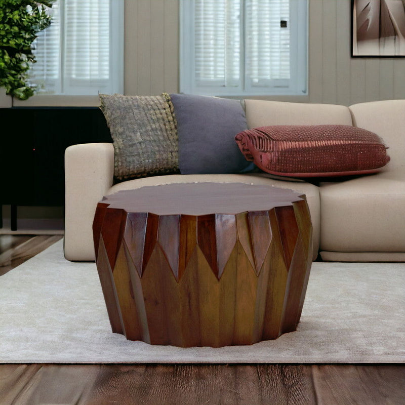 Solid Wood Octagon Coffee Table - Brown
