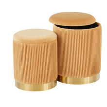 Load image into Gallery viewer, Marla - Contemporary Nesting Pleated Ottoman Set
