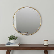 Load image into Gallery viewer, 24" Round Brass Iron Framed Accent Mirror - Gold
