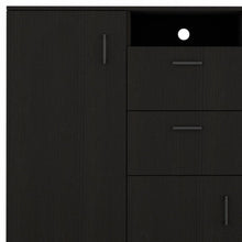 Load image into Gallery viewer, Three Door Closet With Two Drawers - Black
