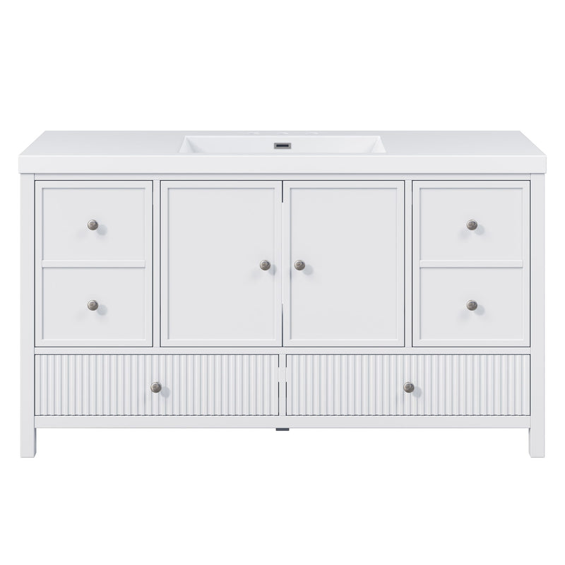 Bathroom Vanity With Separate Sink, Soft Close Doors And 4 Drawers
