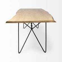 Load image into Gallery viewer, 80" Solid Wood And Metal Dining Table - Natural
