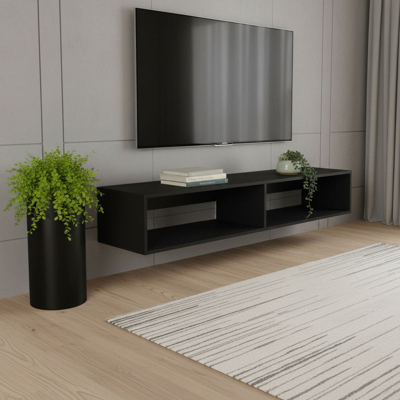 59" Floating Mount TV Stand - Black