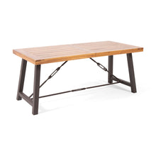 Load image into Gallery viewer, Outdoor Dining Table With Slat Wooden Panel And Turnbuckle Accents - Teak
