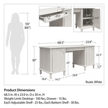 Load image into Gallery viewer, Selena - Double Pedestal Desk - Rustic White
