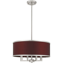 Load image into Gallery viewer, 18'' Four-Light Dimmable Chandelier With Shades - Nickel / Pearl Silver
