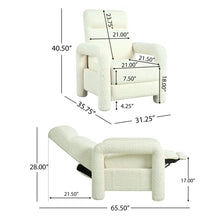 Load image into Gallery viewer, Push Back Recliner Armchair Upholstered Recliner Chair Single Sofa With Adjustable Backrest
