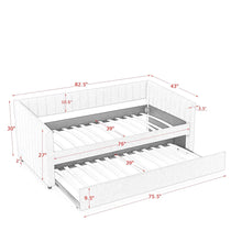 Load image into Gallery viewer, Upholstered Daybed With Trundle With Vertical Stripes
