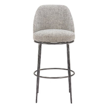 Load image into Gallery viewer, Fabric And Steel Bar Height Swivel Bar Chair - Gray And Black
