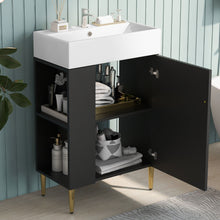 Load image into Gallery viewer, Bathroom Vanity, Combo Cabinet, Bathroom Storage Cabinet, Single Ceramic Sink
