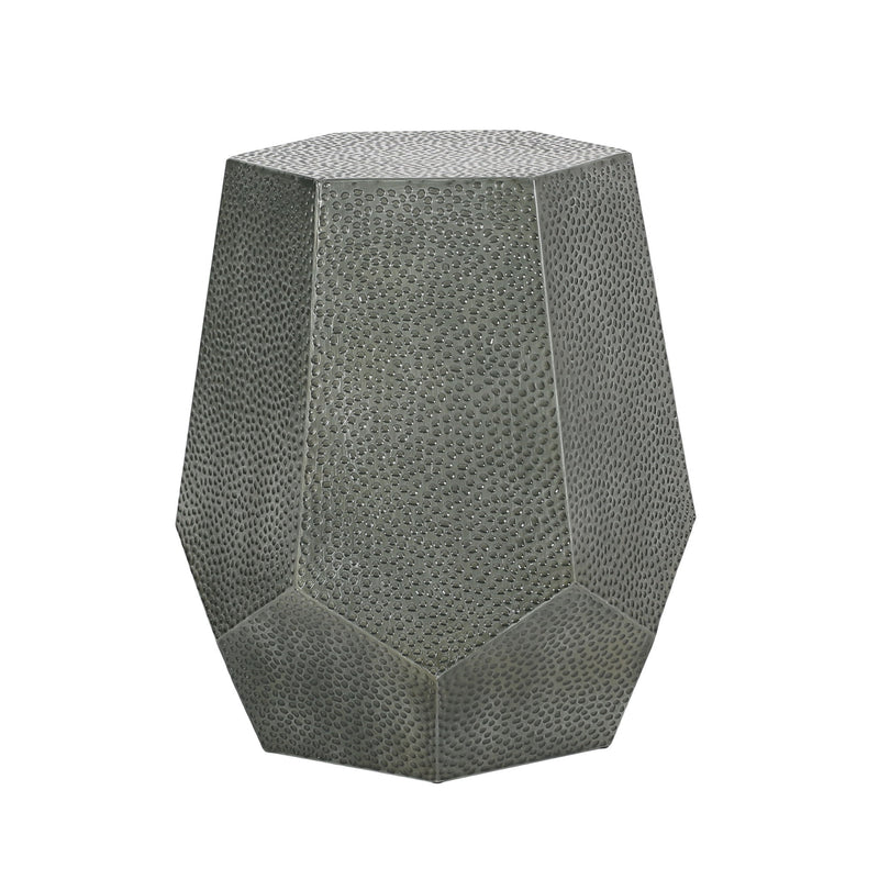 Iron Hexagonal Pedestal End Table - Silver
