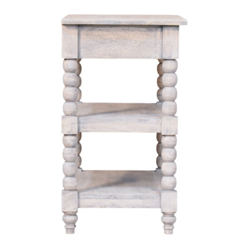 Solid Wood Wood End Table With Drawer Shelf (719336) - Brown
