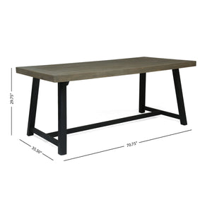 7 Pieces Modern Outdoor Dining Set With Acacia Wood Table And Chairs