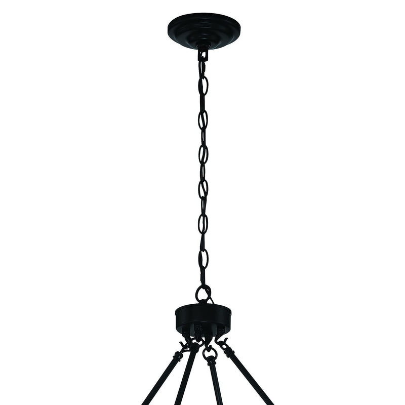 Candle Style Twelve Light Metal Dimmable Chandelier - Black