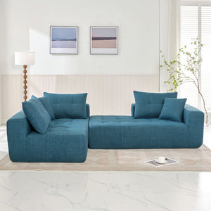 110*69" Modular Sectional Living Room Sofa Set, Modern Minimalist Style Couch, Installation-free sofa, Upholstered Sleeper Sofa for Living Room, Bedroom, Salon, 2 PC Free Combination, L-Shape, Linen