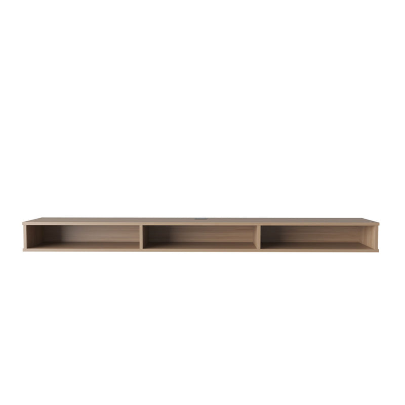 Enclosed Open Storage Entertainment Center - Beige