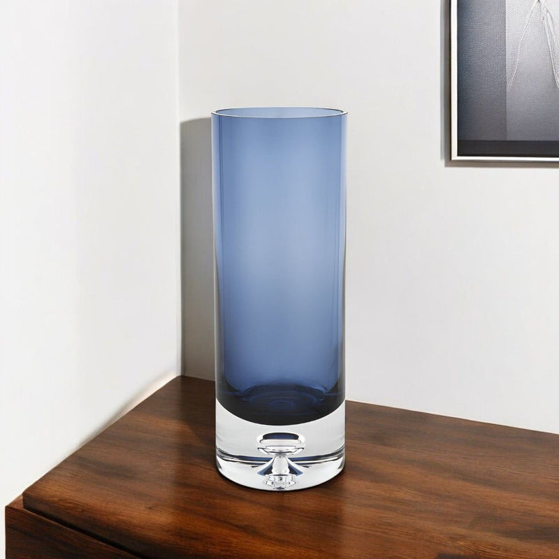 Cylinder Table Vase (390106) - Blue / Clear