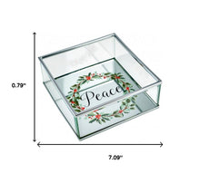 Load image into Gallery viewer, 6" Glass Christmas Vanity Tray - Silver
