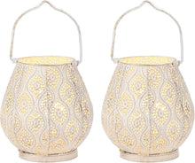 Load image into Gallery viewer, Pierced Geometric Cordless Lantern Lamps (Set of 2) - Beige
