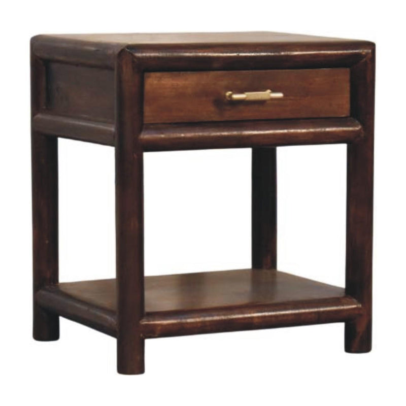 Solid Wood One Drawer Nightstand (738443) - Brown