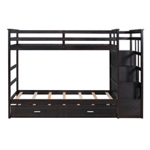 Load image into Gallery viewer, Twin Over Twin Bunk Bed with Trundle and Staircase,Espresso(OLD SKU:LT000068AAP)
