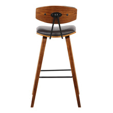 Load image into Gallery viewer, Solid Wood Low Back Counter Height Bar Chair - Brown / Black
