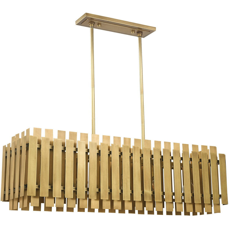 19'' Five-Light Dimmable Chandelier With Shades - Brass