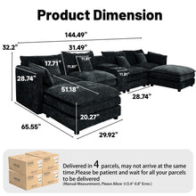 Load image into Gallery viewer, U Shaped Sectional Cloud Couch For Living Room
