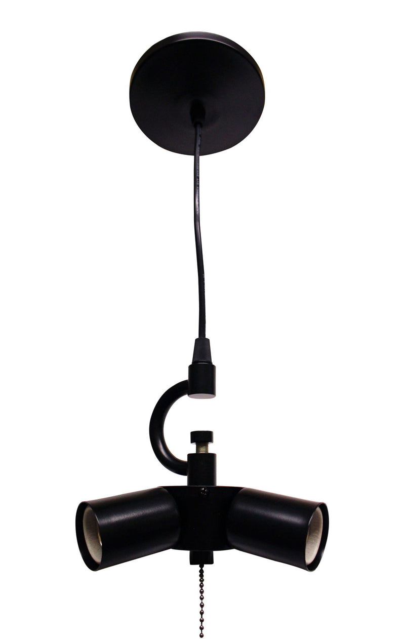 Bulb Three Light Metal Chandelier - Black