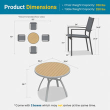 Load image into Gallery viewer, 5 Piece Patio Dining Set &amp; Table And Chairs For Outdoor Use - Gray
