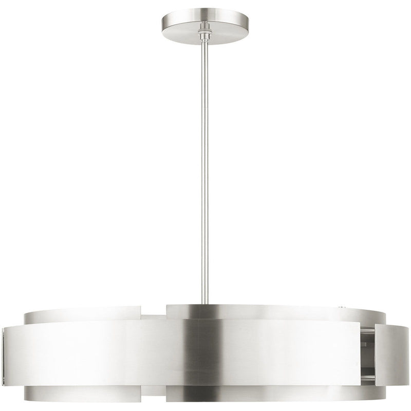 16'' Seven Light Dimmable Chandelier With Shades - Nickel
